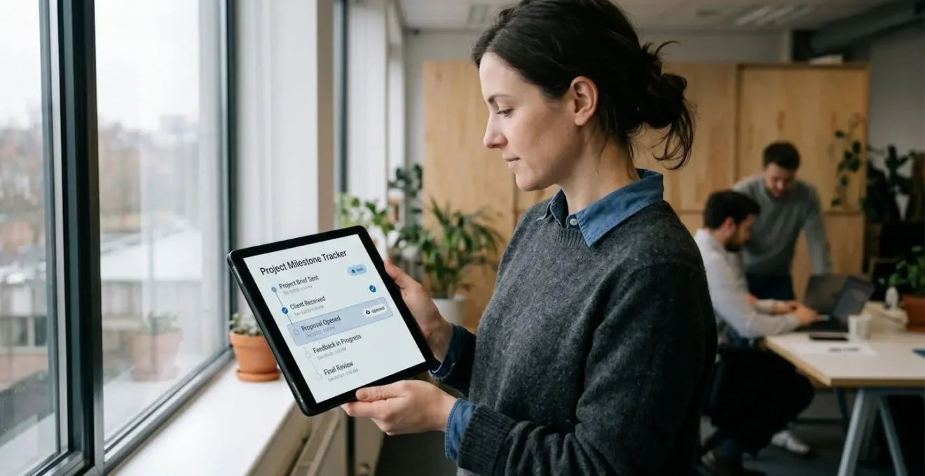 Schéma des étapes d'un envoi recommandé électronique avec suivi en temps réel sur une interface numérique